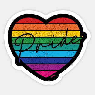 Retro Rainbow Heart - Pride Sticker